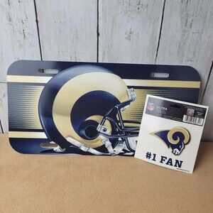 Vintage WinCraft ST. Louis Rams football plastic auto tag license plate &sticker